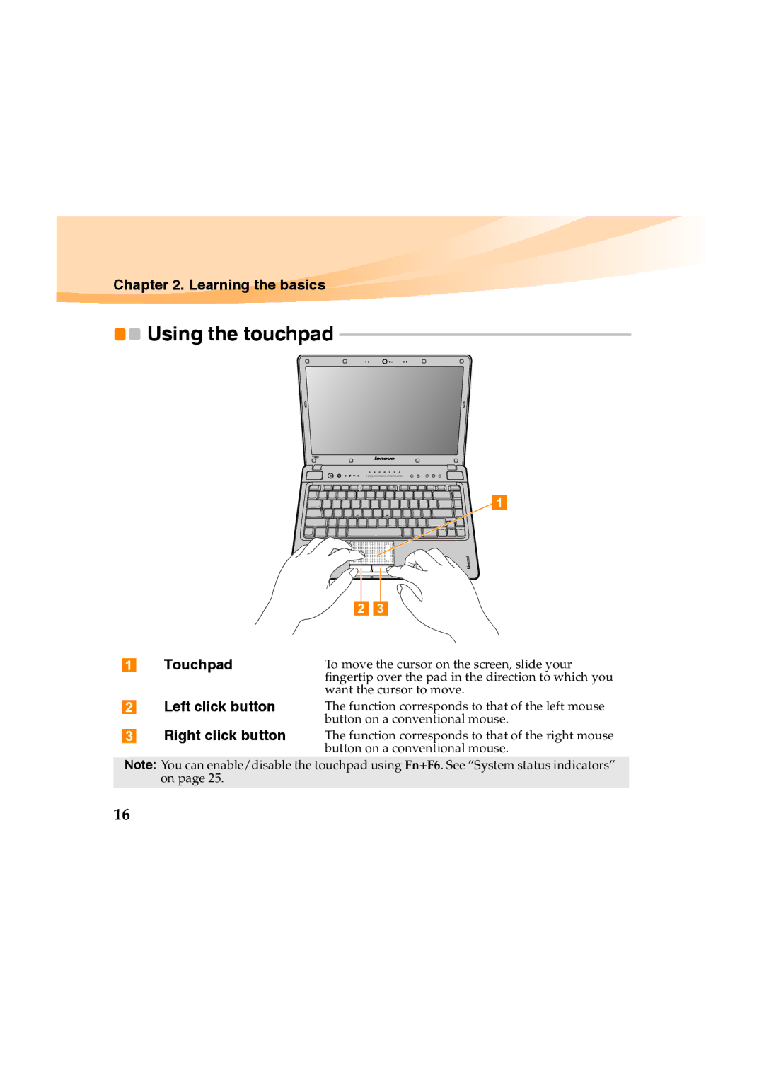 Lenovo Y460 manual Using the touchpad, Left click button Right click button 