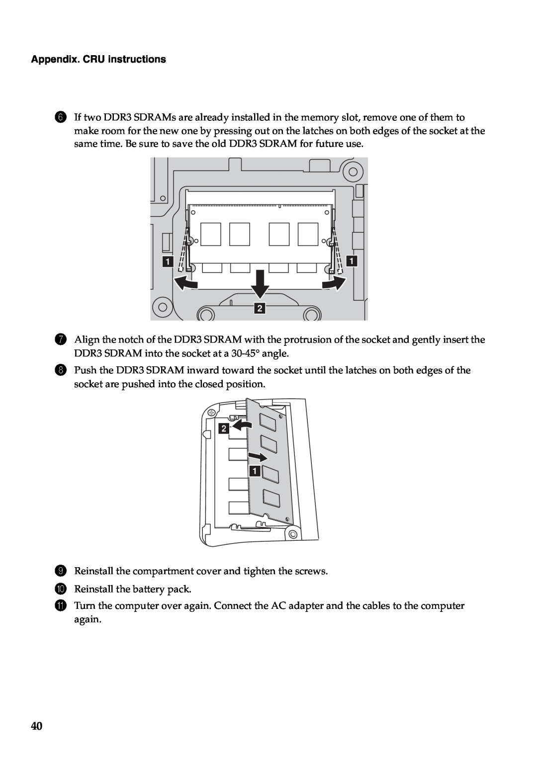 Lenovo Y471A manual Appendix. CRU instructions 