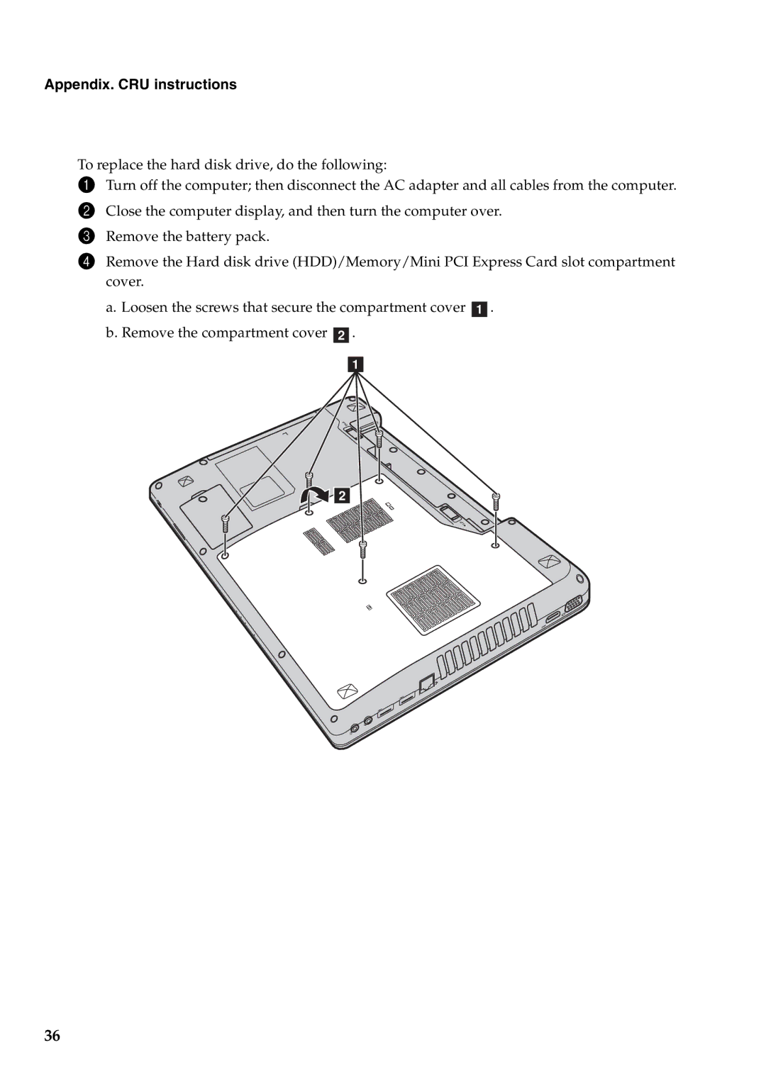 Lenovo Y471A manual Appendix. CRU instructions 