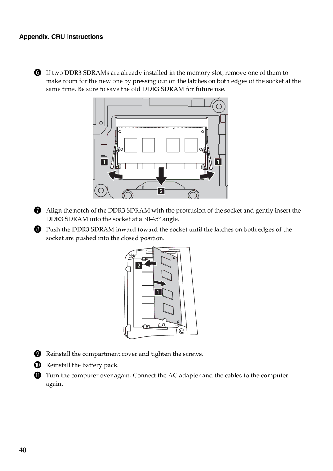 Lenovo Y471A manual Appendix. CRU instructions 