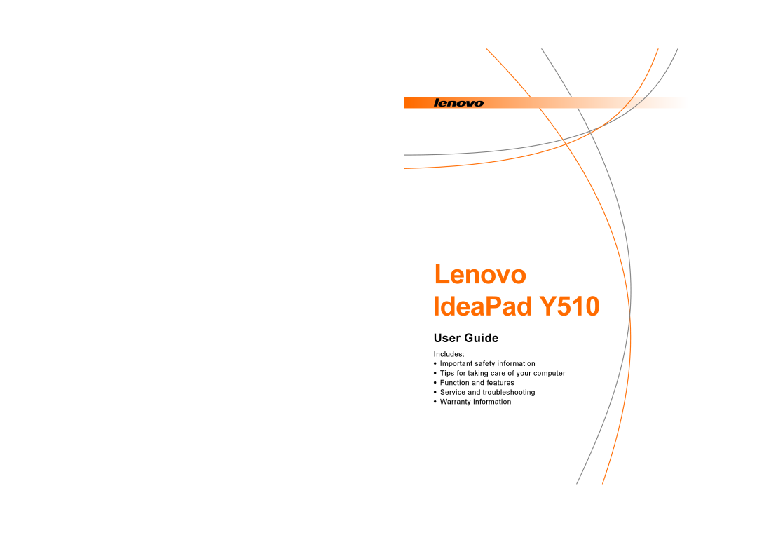 Lenovo warranty Lenovo IdeaPad Y510, User Guide, Includes Important safety information 