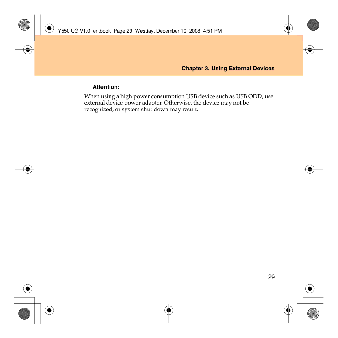 Lenovo Y550 manual Using External Devices 