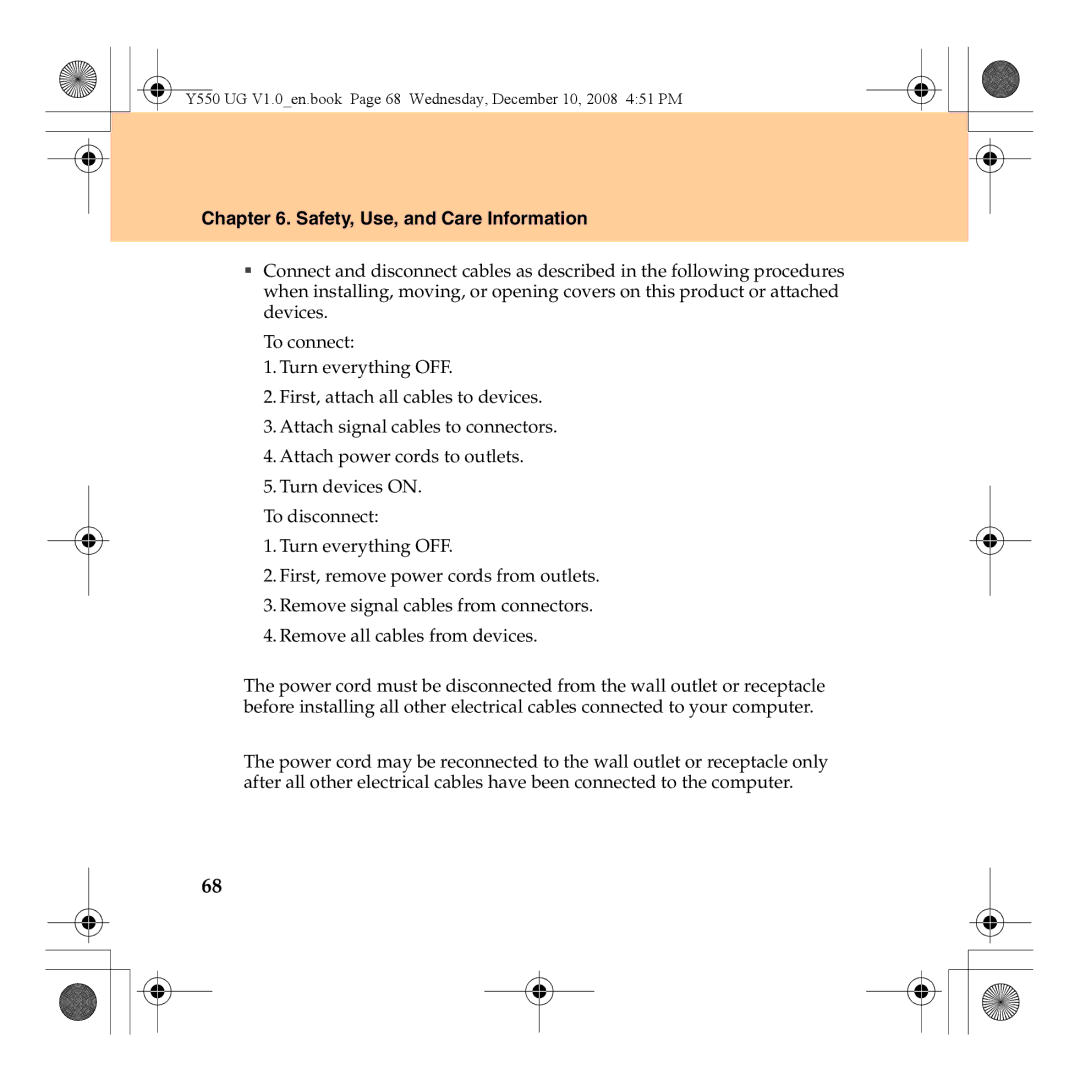 Lenovo Y550 manual Safety, Use, and Care Information 