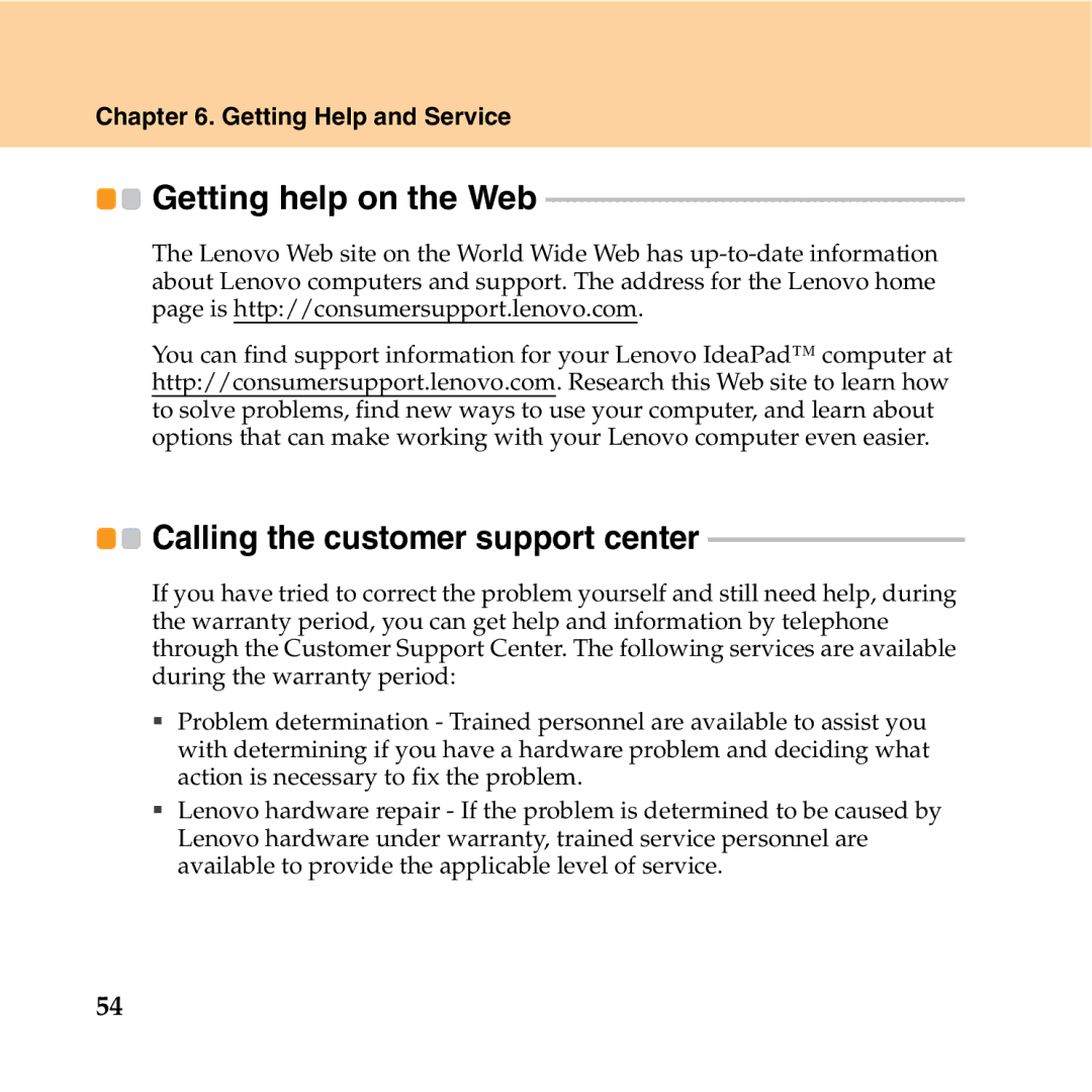 Lenovo Y550P manual Getting help on the Web, Getting Help and Service 