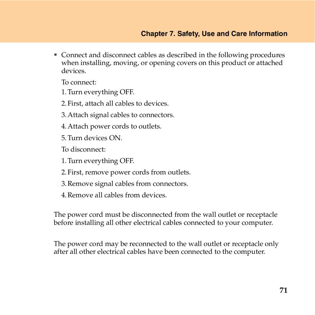 Lenovo Y550P manual Safety, Use and Care Information 