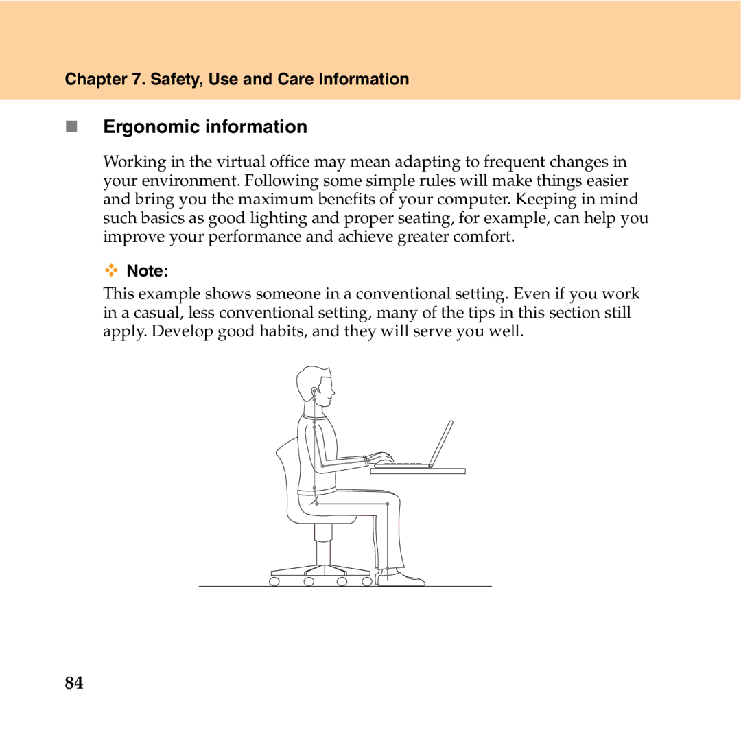 Lenovo Y550P manual „ Ergonomic information 