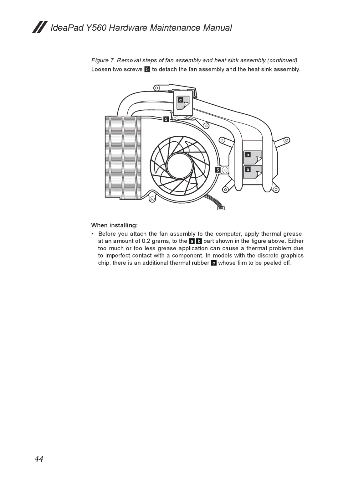 Lenovo Y560 manual When installing 