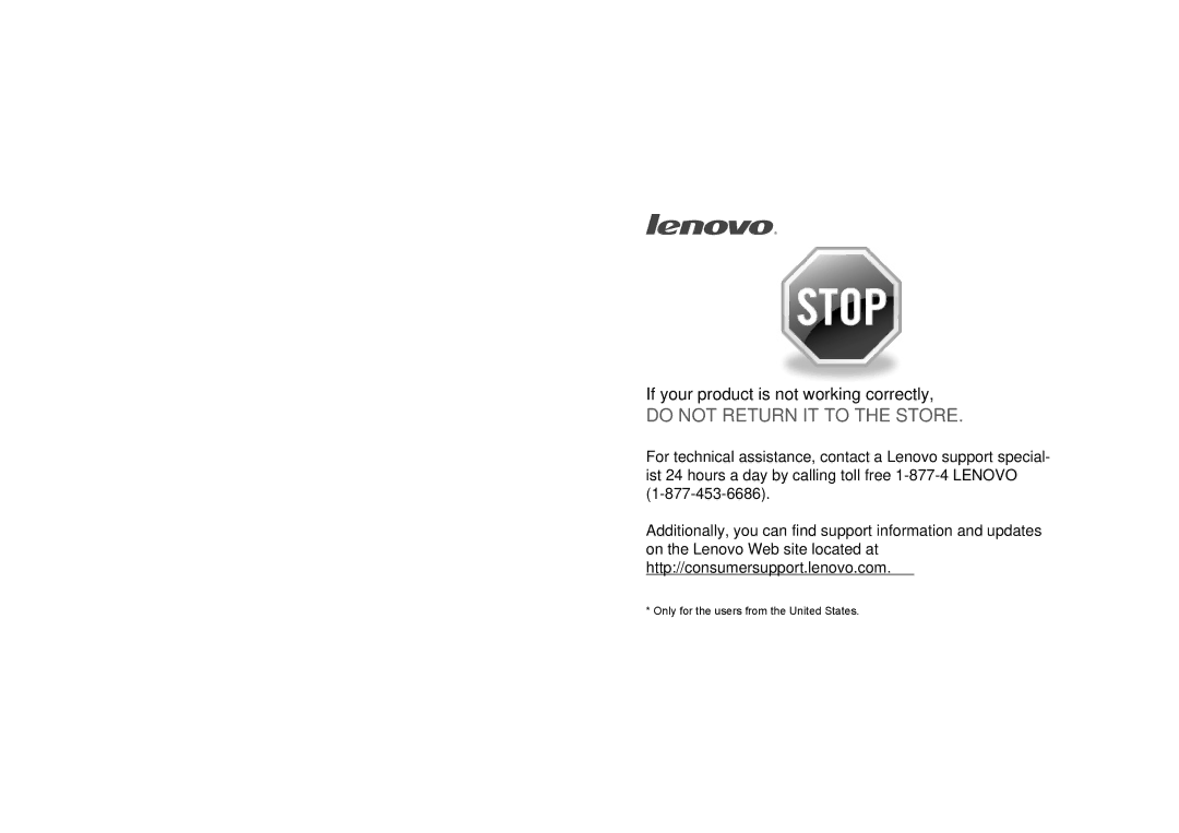 Lenovo Y560P, Y460P manual Do not Return IT to the Store 