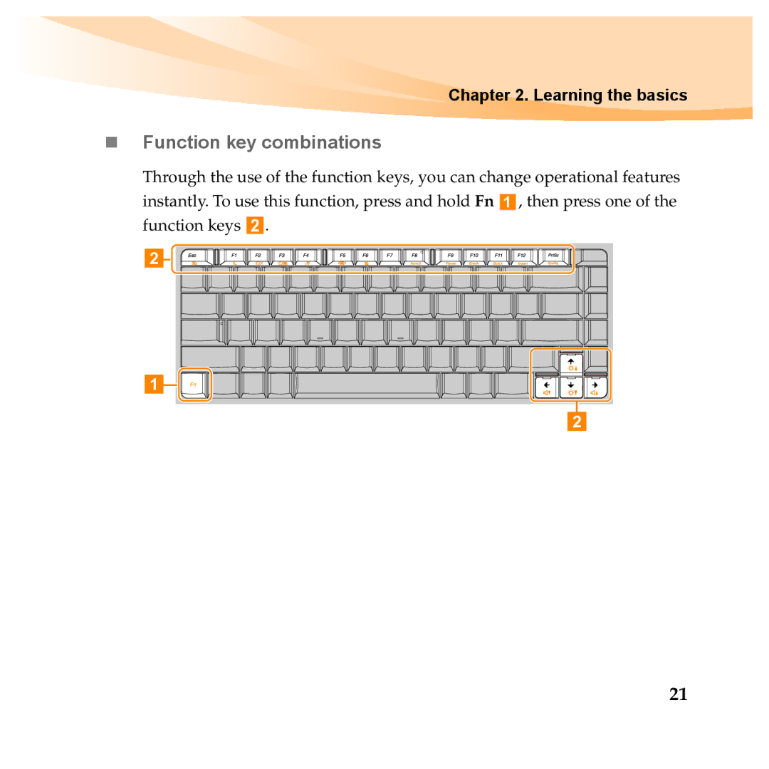 Lenovo Y460P, Y560P manual „ Function key combinations 