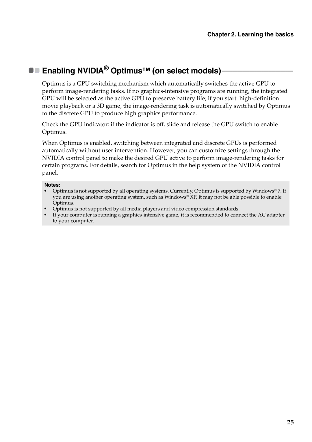 Lenovo Y470, Y570 manual Enabling Nvidia Optimus on select models 