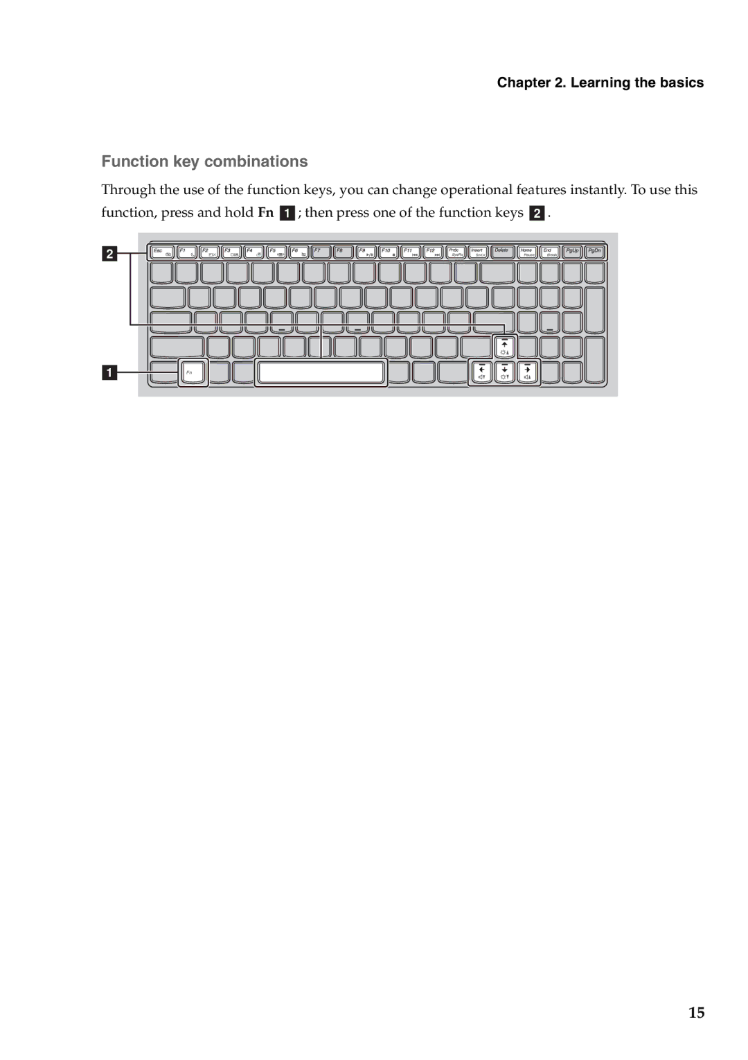 Lenovo Y480, Y580 manual „ Function key combinations 