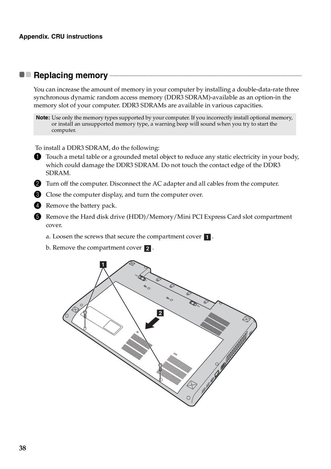 Lenovo Y580, Y480 manual Sdram 