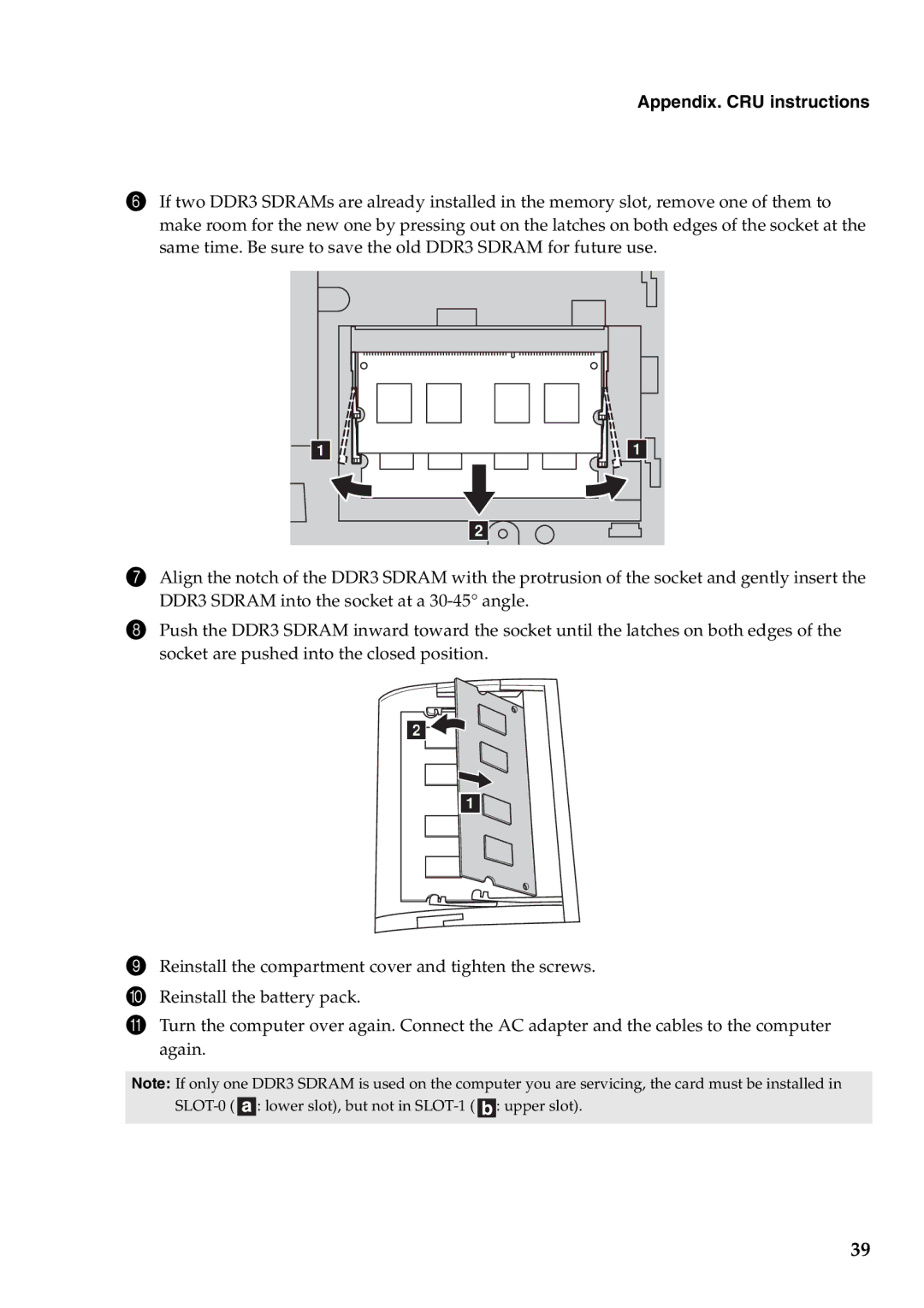 Lenovo Y480, Y580 manual Appendix. CRU instructions 