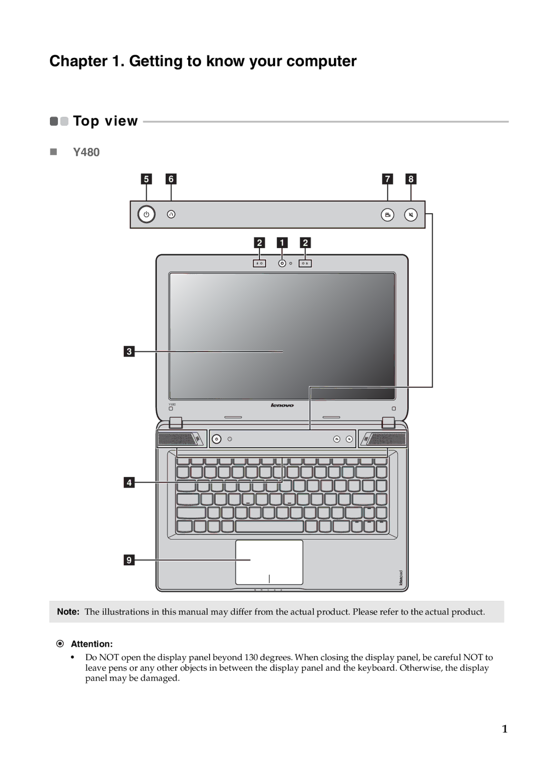 Lenovo Y580 manual Getting to know your computer, „ Y480 