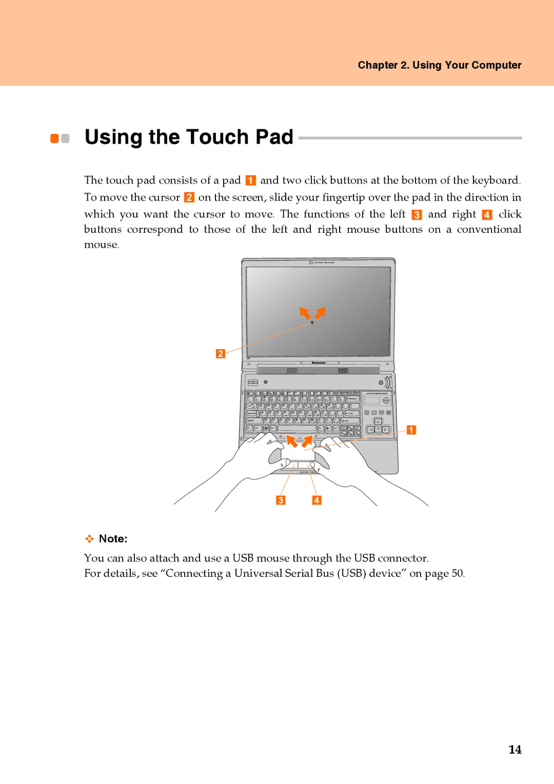 Lenovo Y710 warranty Using the Touch Pad 