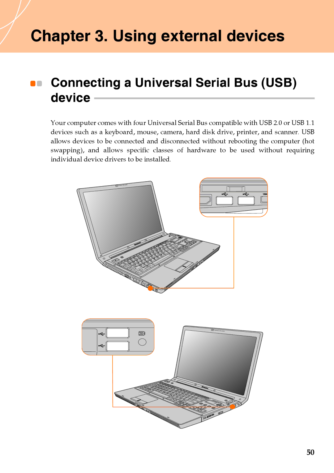 Lenovo Y710 warranty Using external devices 