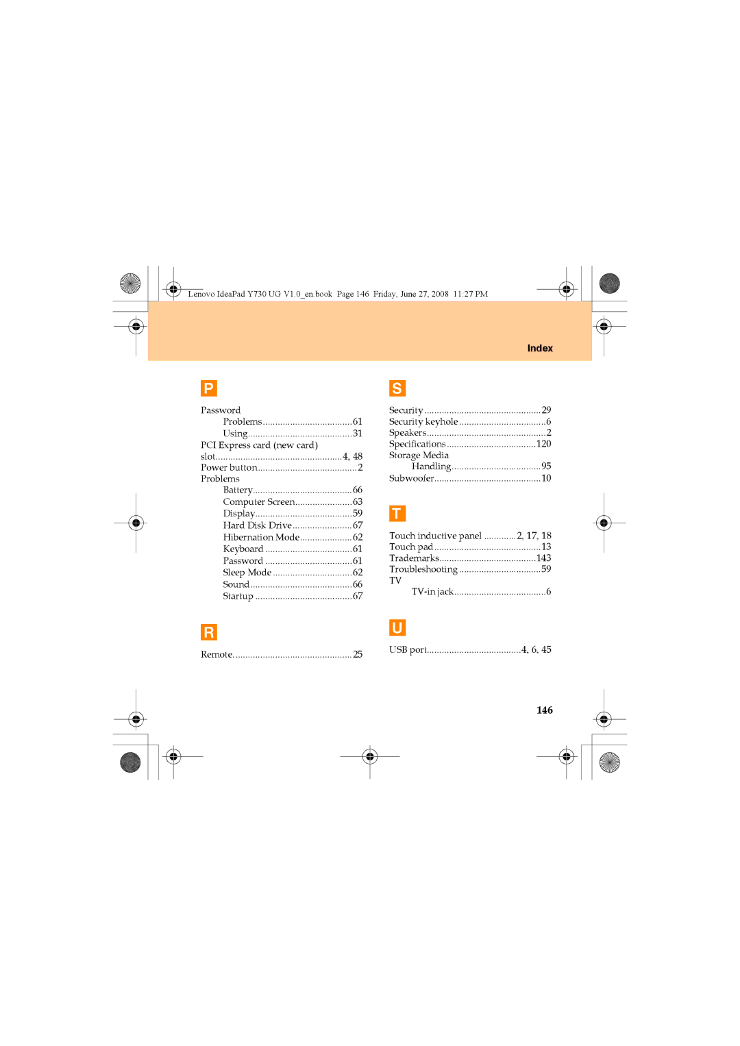 Lenovo Y730 manual 146, Problems 