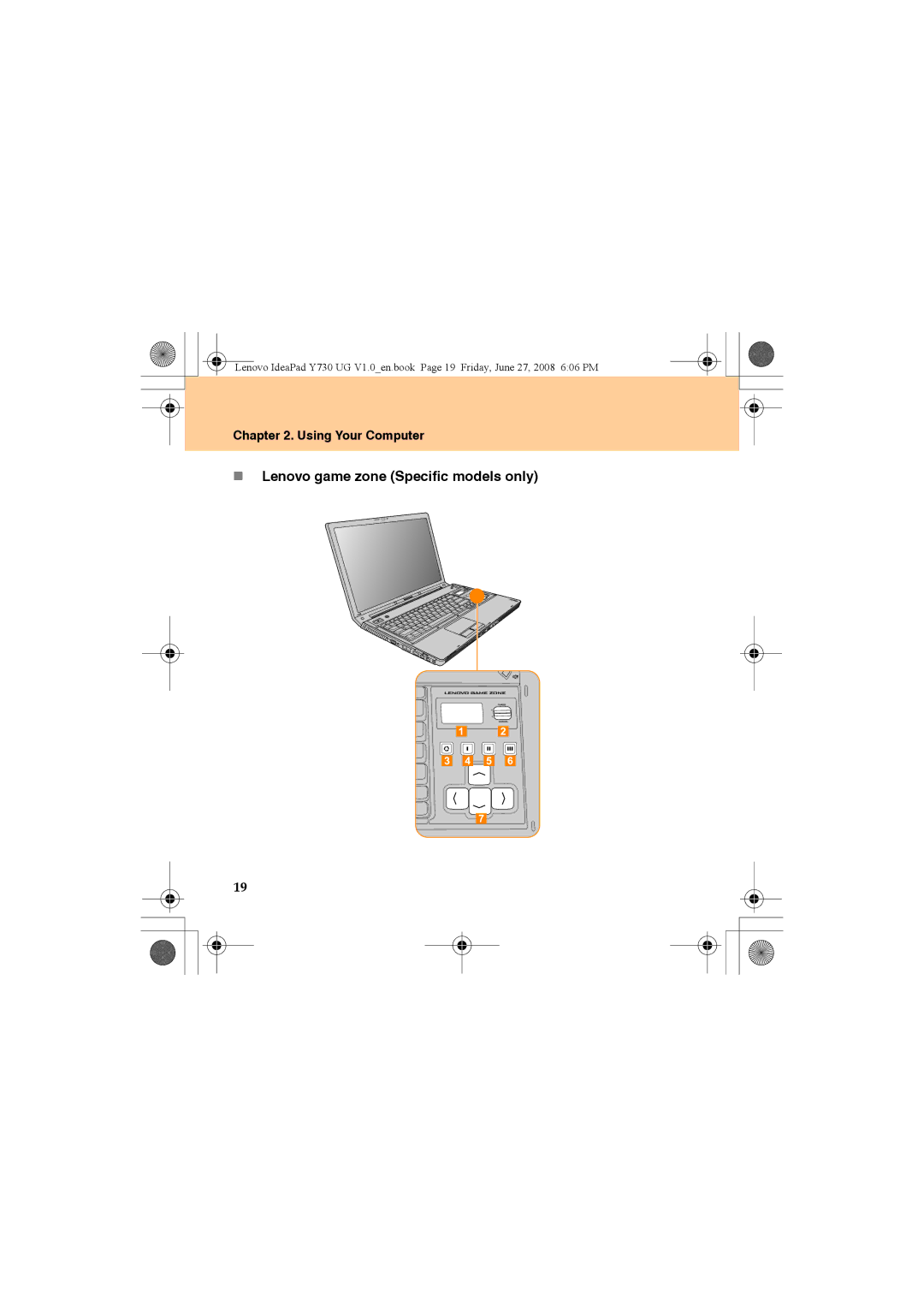 Lenovo Y730 manual „ Lenovo game zone Specific models only 