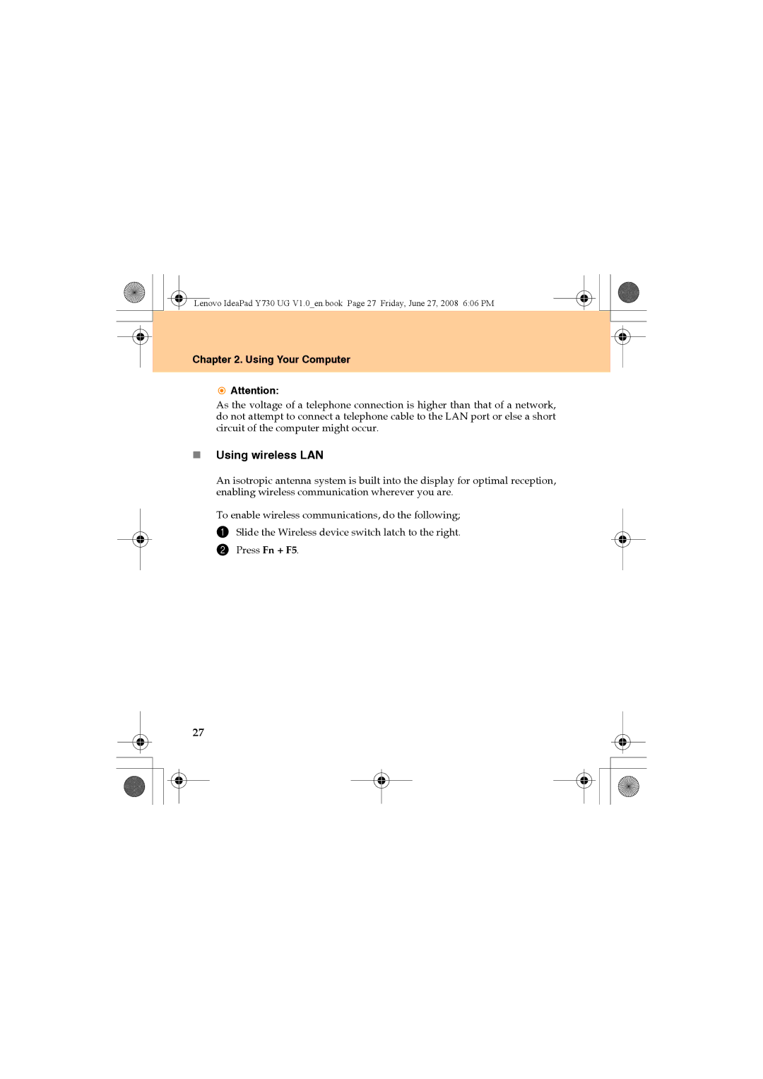 Lenovo Y730 manual „ Using wireless LAN 