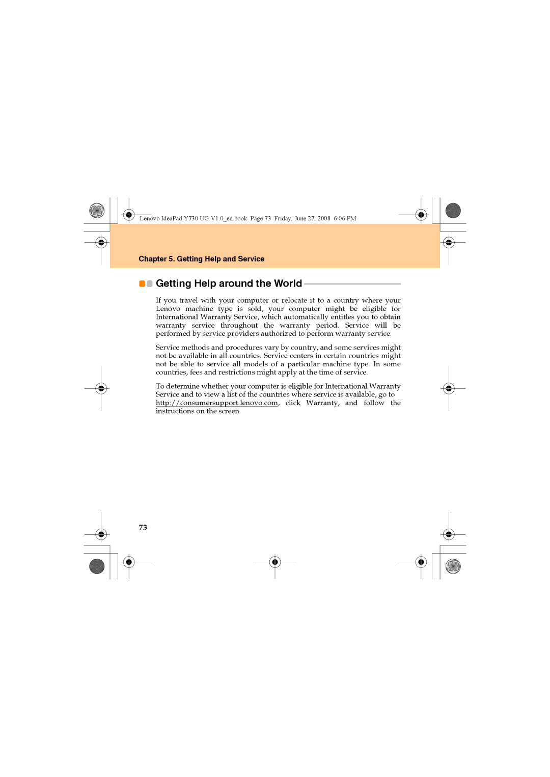 Lenovo Y730 manual Getting Help around the World 
