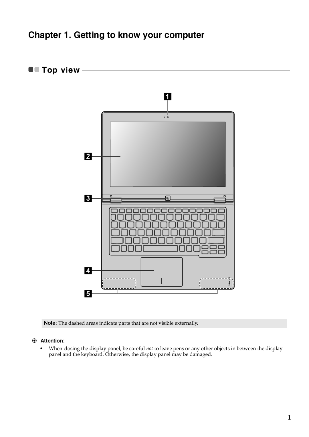 Lenovo 59342980, YOGA11 manual Getting to know your computer, Top view 