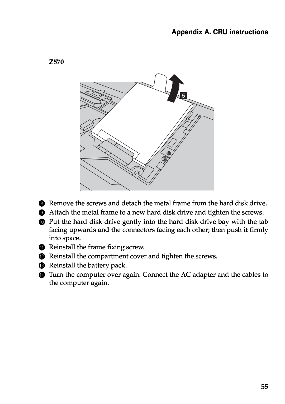 Lenovo Z570, Z370, Z470 manual Appendix A. CRU instructions 