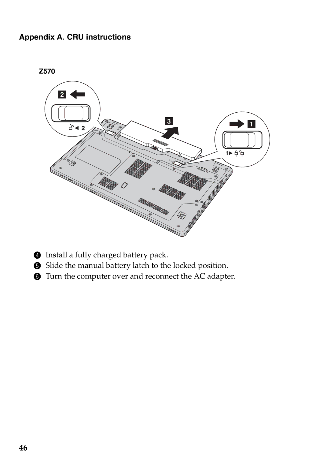 Lenovo Z570, Z370, Z470 manual Appendix A. CRU instructions 