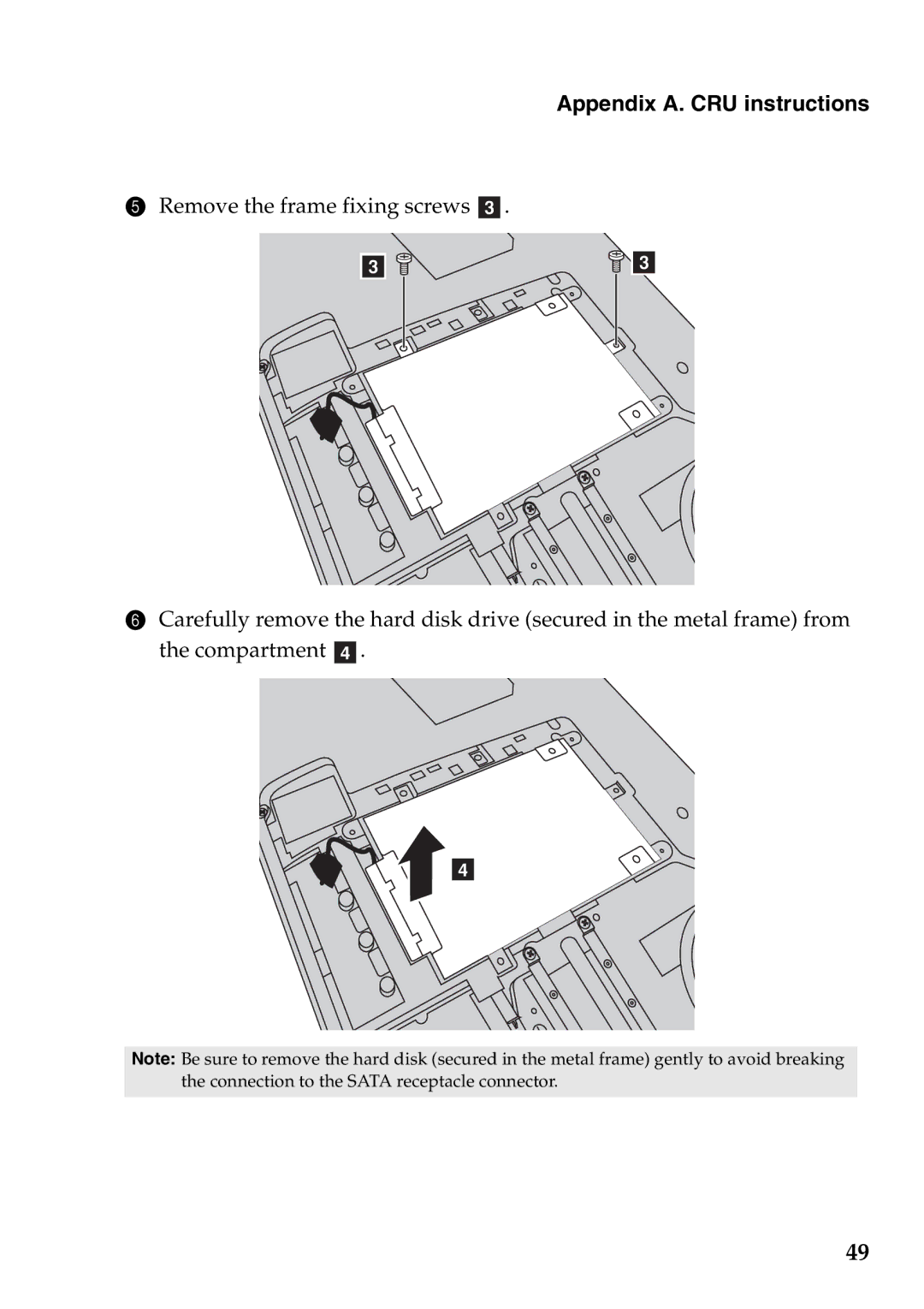 Lenovo Z570, Z370, Z470 manual Appendix A. CRU instructions 