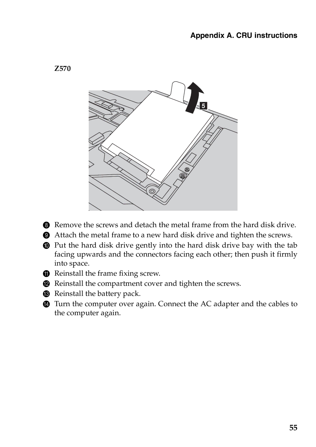 Lenovo Z570, Z370, Z470 manual Appendix A. CRU instructions 