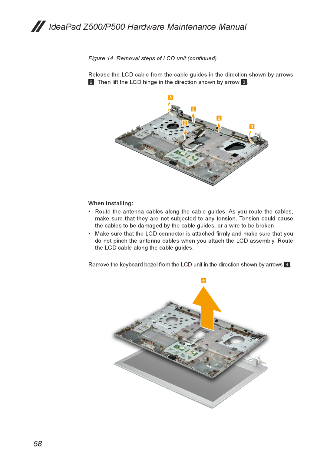 Lenovo Z500, P500 manual When installing 