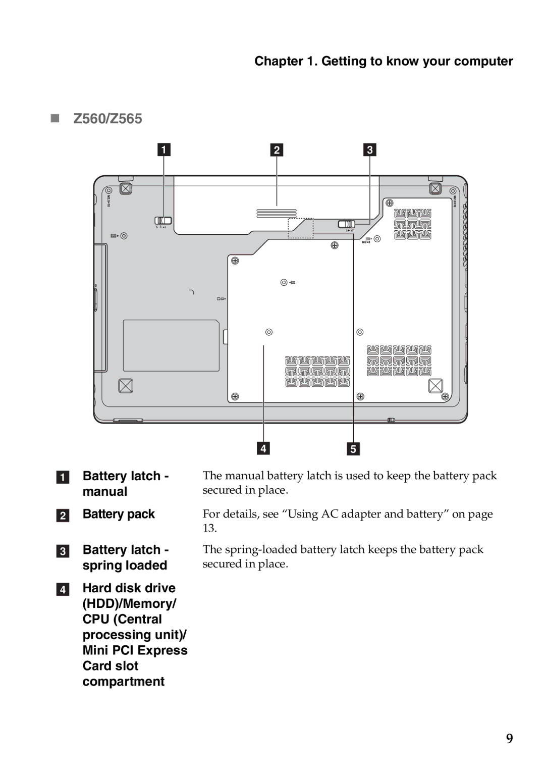 Lenovo Z460, Z465 manual „ Z560/Z565 