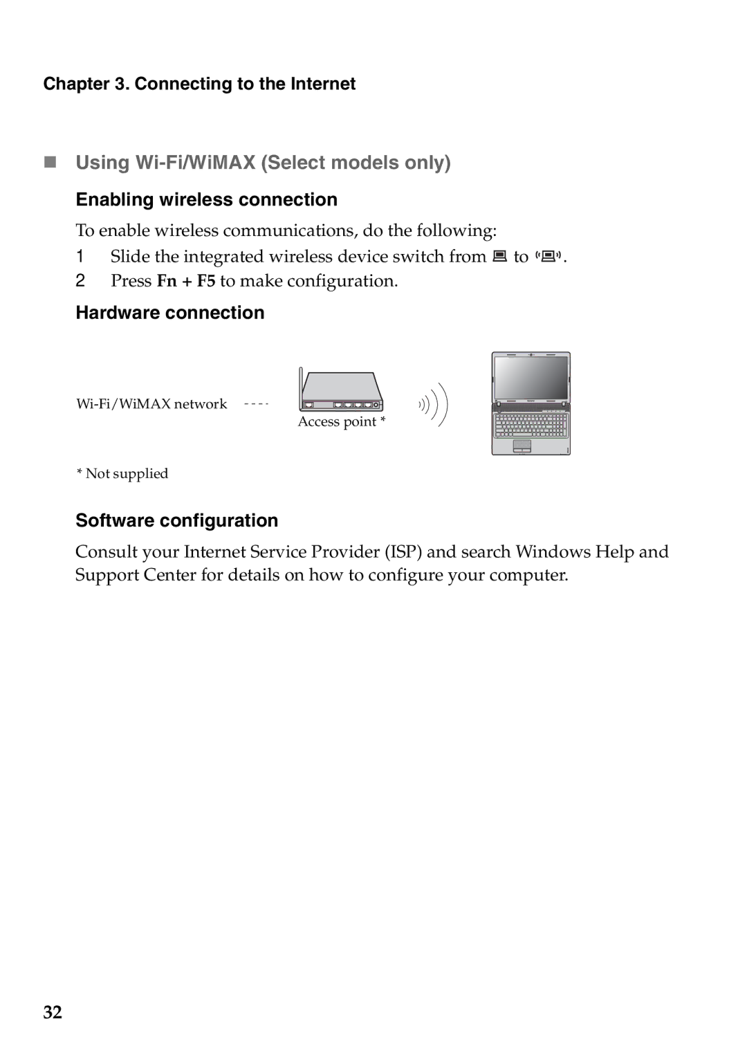 Lenovo Z565, Z560, Z460, Z465 manual Hardware connection, Software configuration 