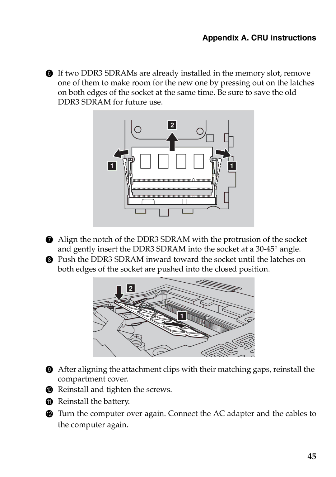 Lenovo Z560, Z565, Z460, Z465 manual Appendix A. CRU instructions 