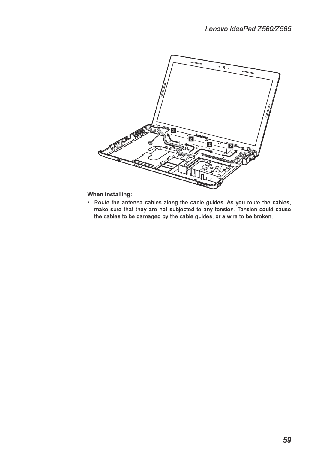 Lenovo manual Lenovo IdeaPad Z560/Z565, When installing 