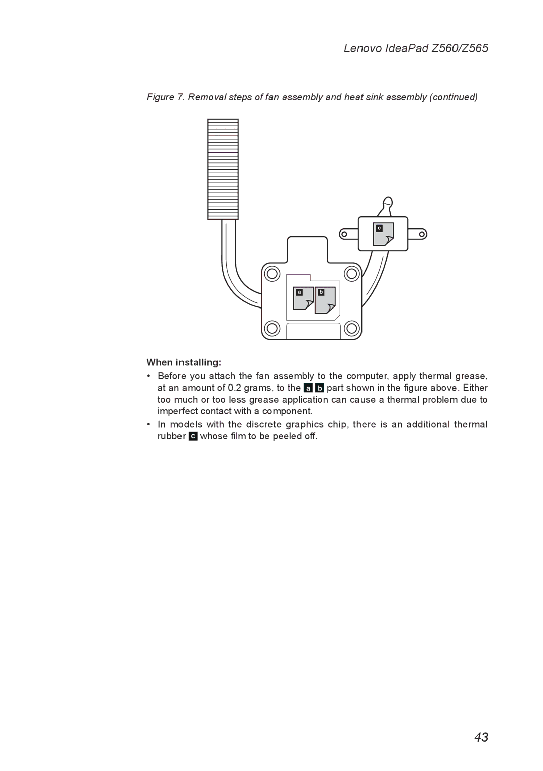 Lenovo Z560, Z565 manual When installing 