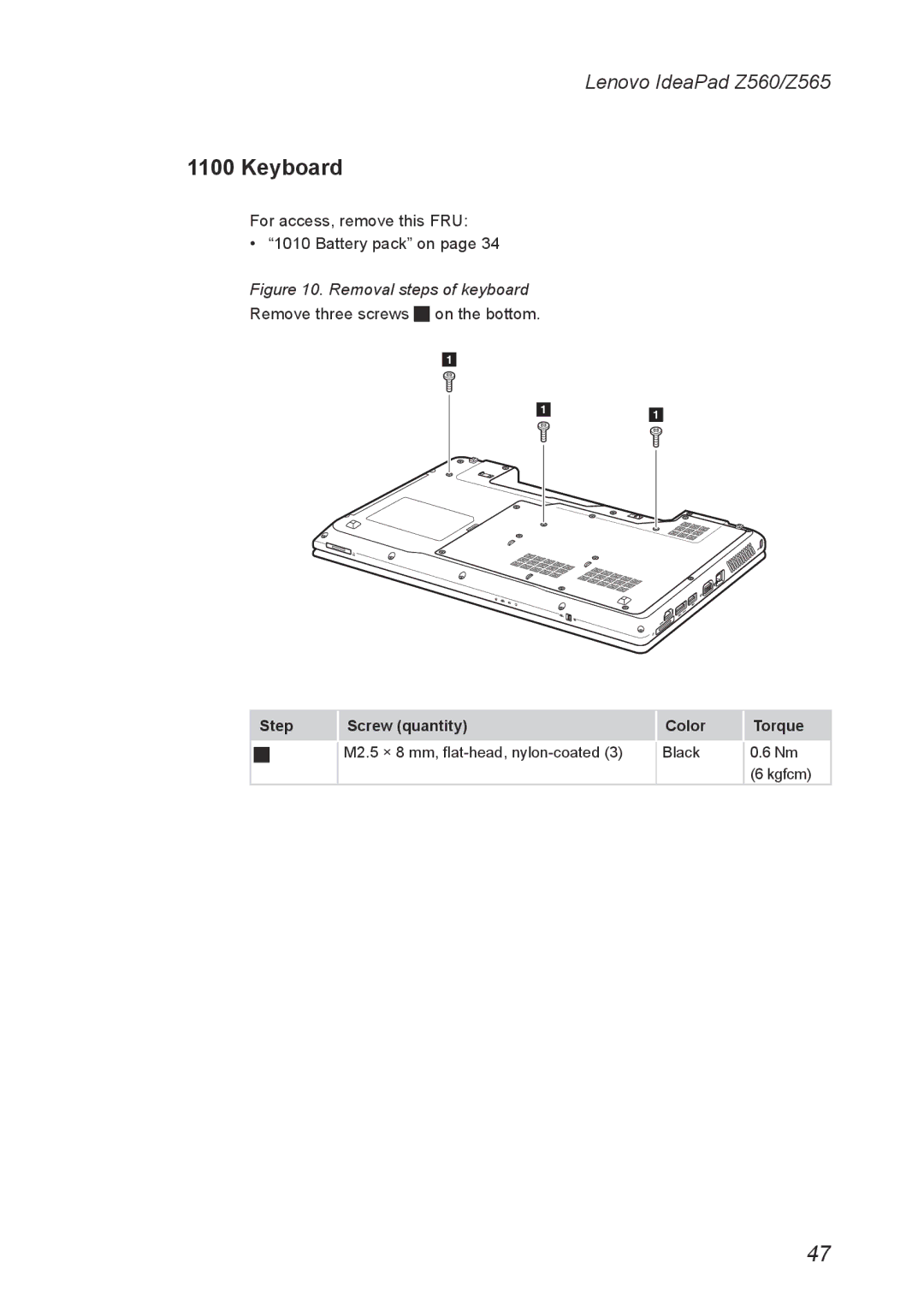 Lenovo Z560, Z565 manual Keyboard 