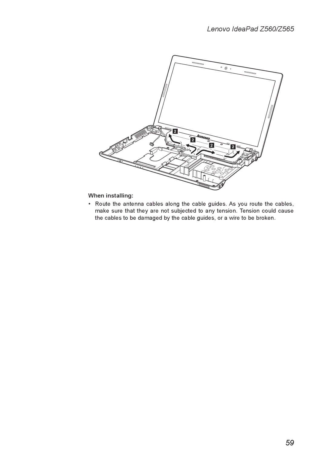Lenovo Z560, Z565 manual When installing 