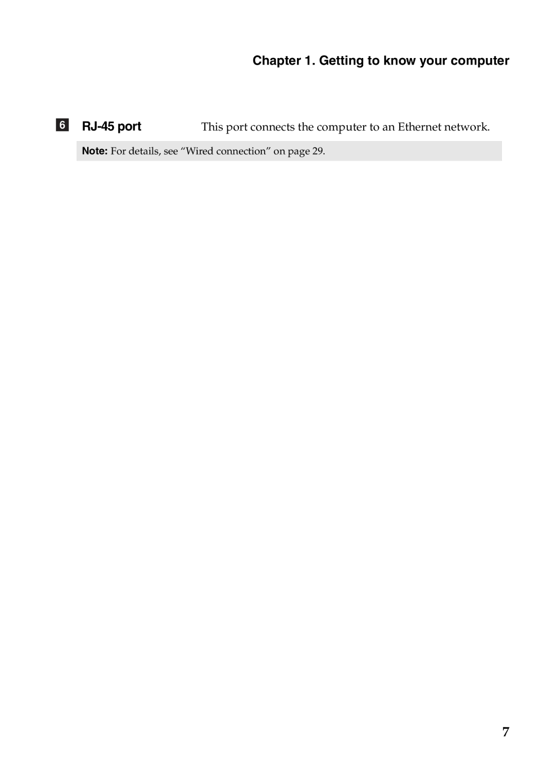 Lenovo Z475, Z575 manual Getting to know your computer RJ-45 port 