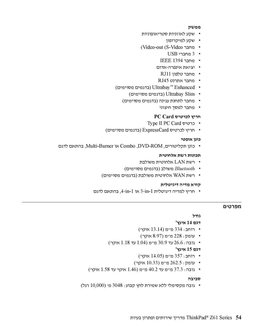 Lenovo Z61 manual םיטרפמ 