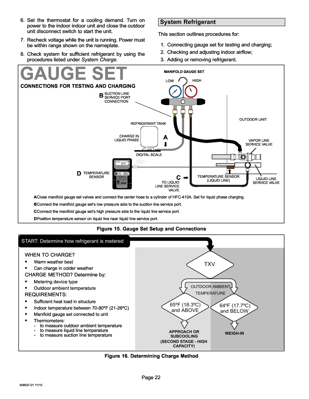 Lenox 506637-01, Elite Series X16 Air Conditioner Units installation instructions Gauge Set, System Refrigerant 