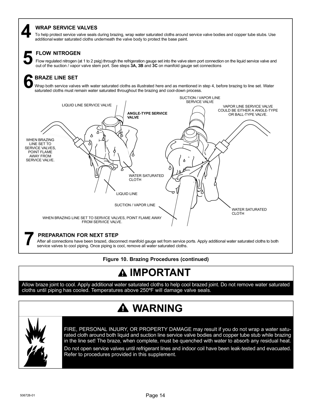 Lenox 50677201 installation instructions Wrap Service Valves, Flow Nitrogen, 6BRAZE Line SET, Preparation for Next Step 