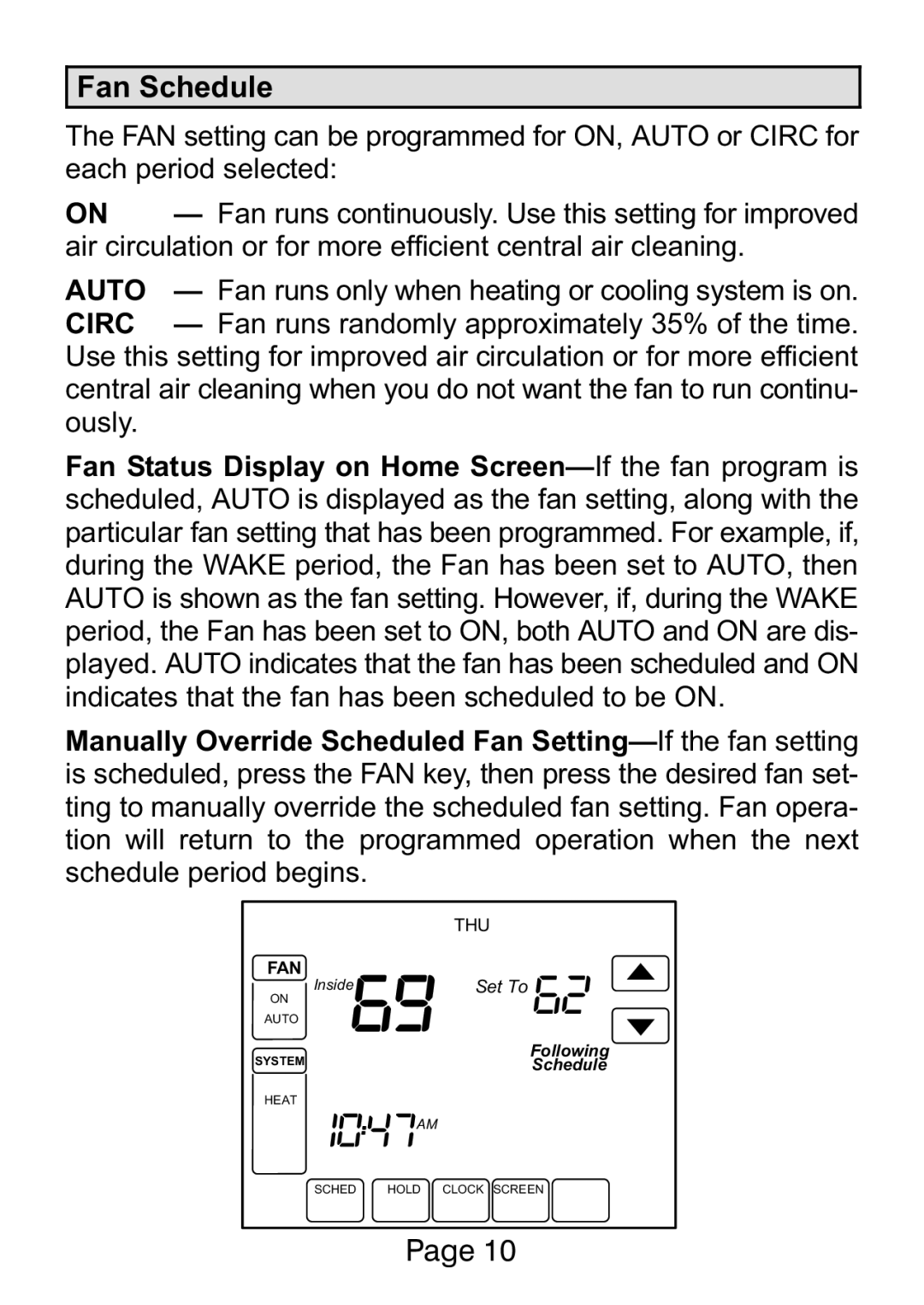 Lenox L5711U, L5732U manual Thu Fan 