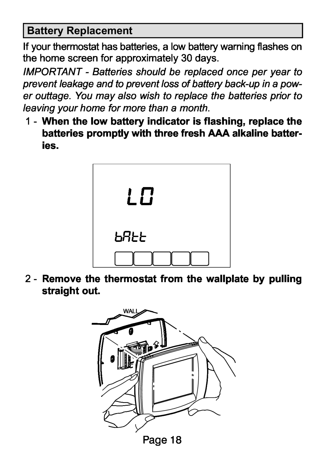 Lenox L5711U, L5732U manual Battery Replacement 
