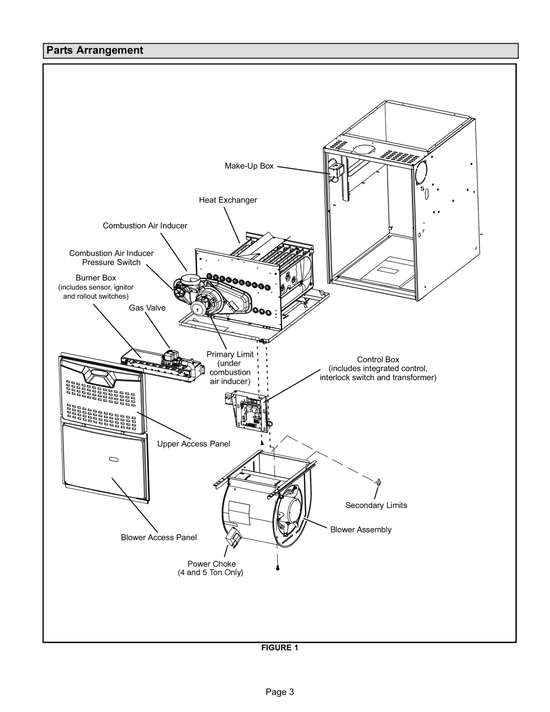 Lenox Lennox Merit Series Gas Furnace Upflow/Horizontal air discharge, ML180UHE Parts Arrangement, Burner Box, Gas Valve 