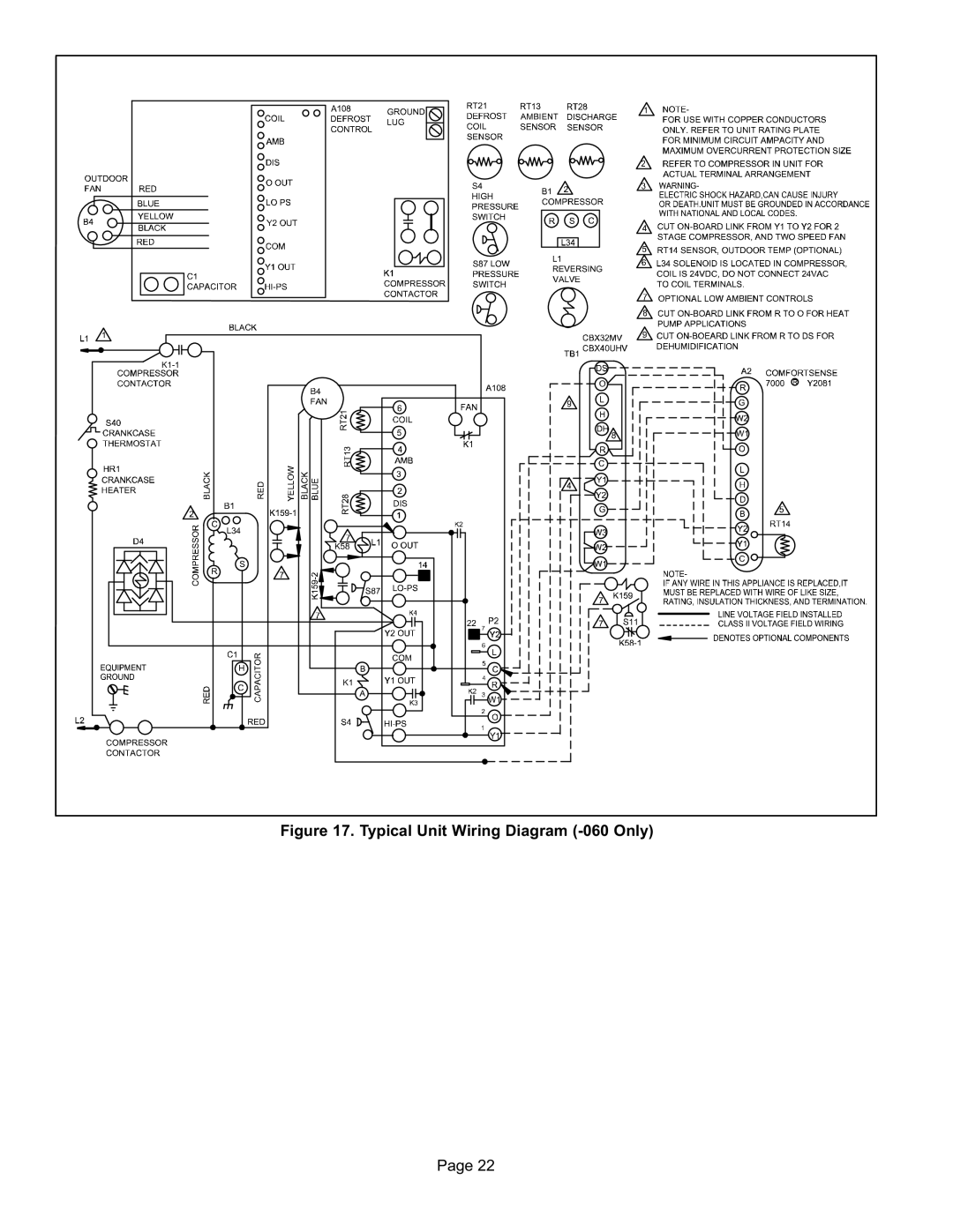 Lenox P506640-01, Elite Series XP16 Units Heat Pumps installation instructions Typical Unit Wiring Diagram −060 Only 