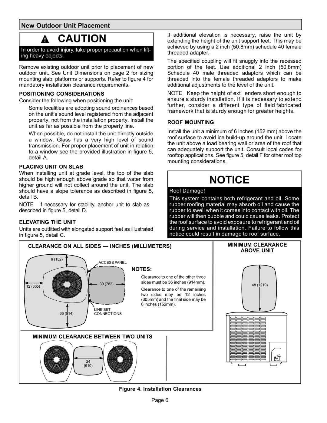 Lenox P506640-01, Elite Series XP16 Units Heat Pumps installation instructions New Outdoor Unit Placement 