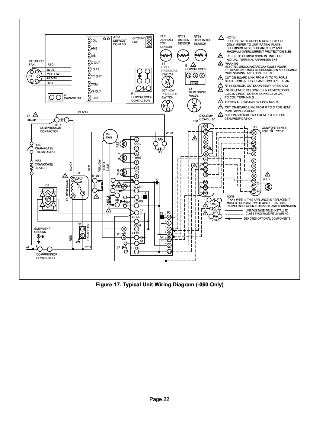 Lenox P506640-01, Elite Series XP16 Units Heat Pumps installation instructions Typical Unit Wiring Diagram −060 Only, Page 