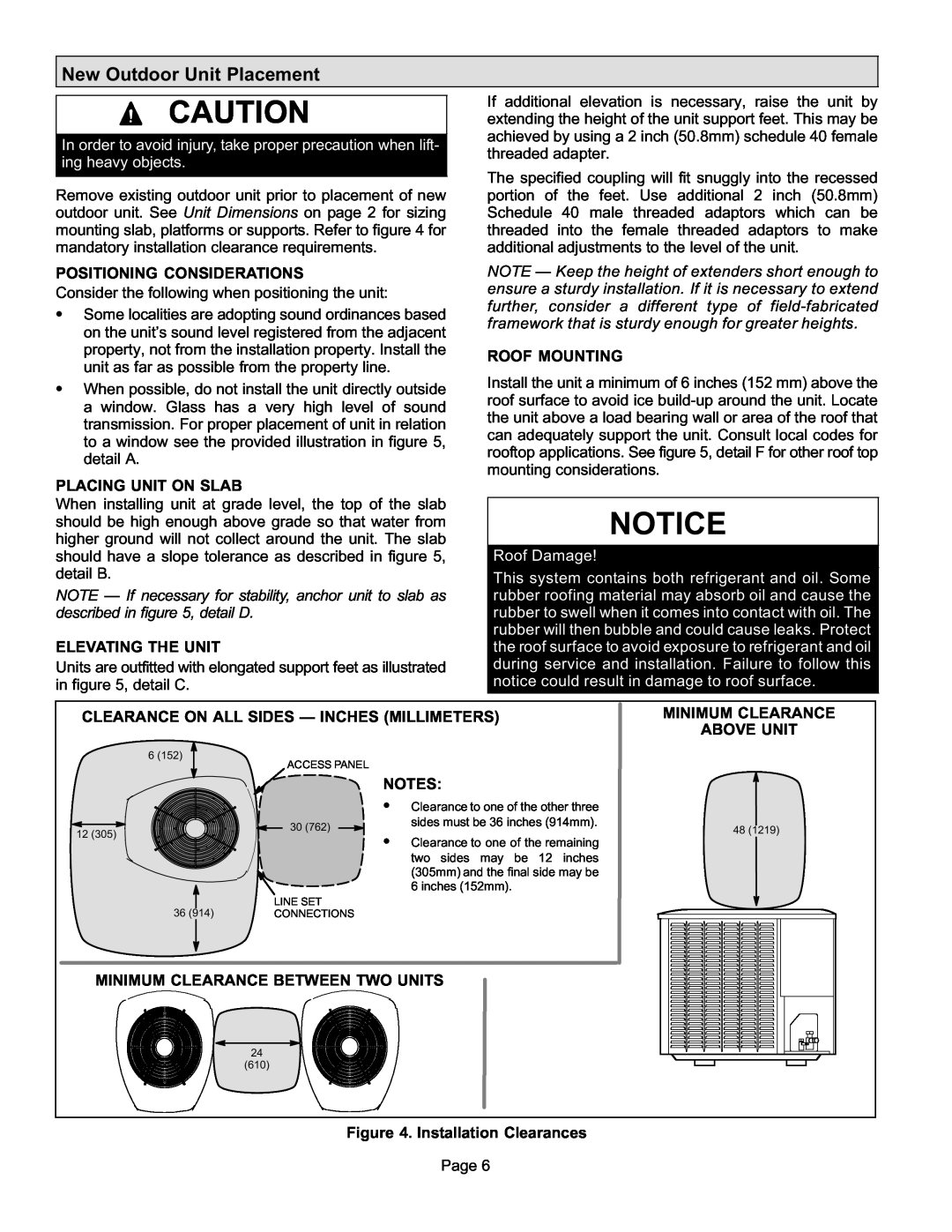 Lenox P506640-01, Elite Series XP16 Units Heat Pumps installation instructions New Outdoor Unit Placement 