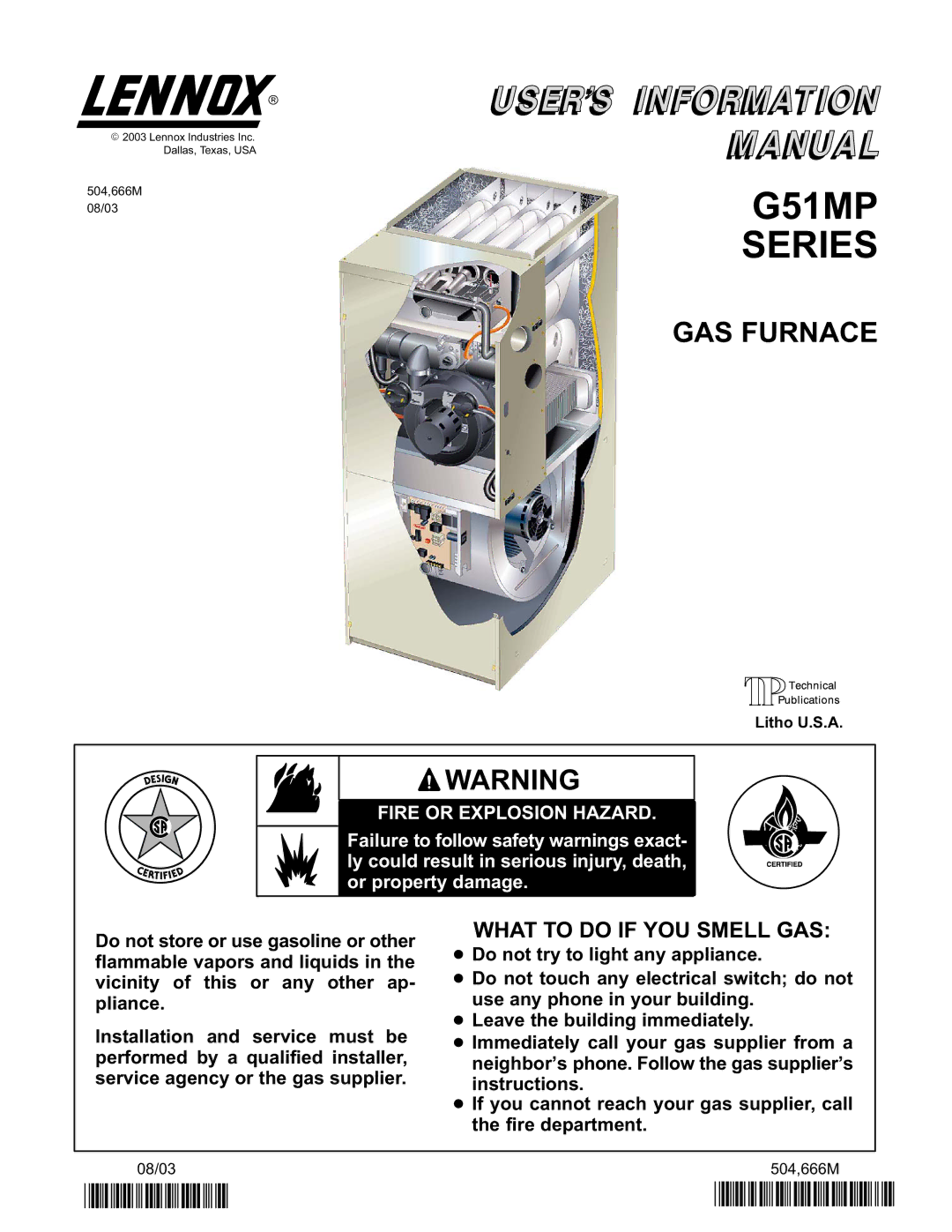 Lenoxx Electronics P504666M, 2P0803 manual G51MP Series 