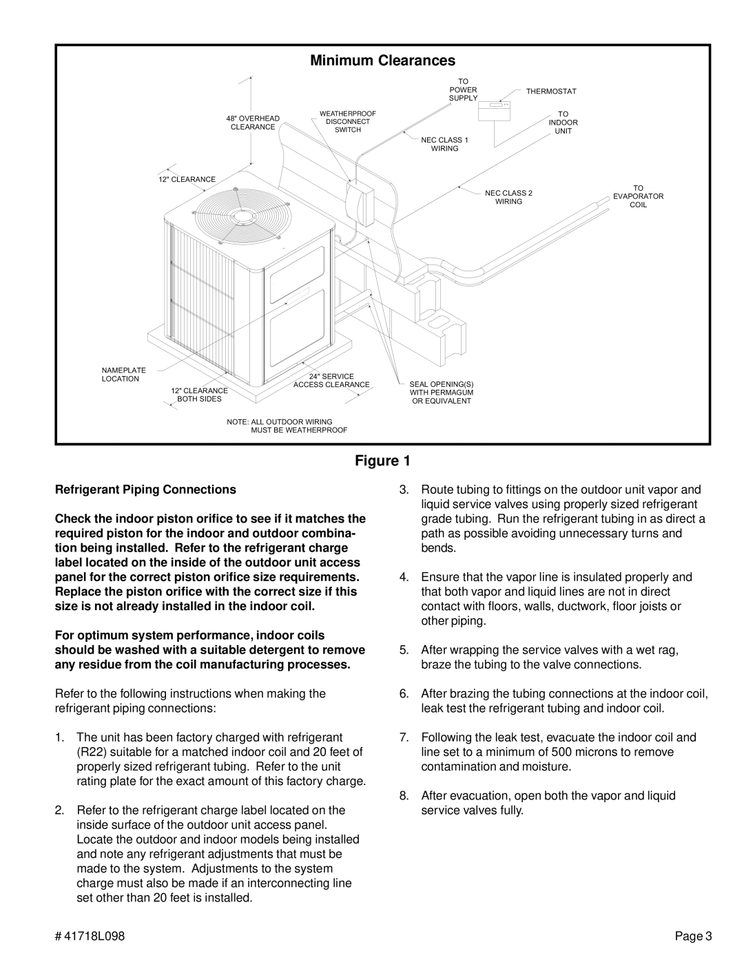 Lenoxx Electronics 41718L098 warranty Minimum Clearances 